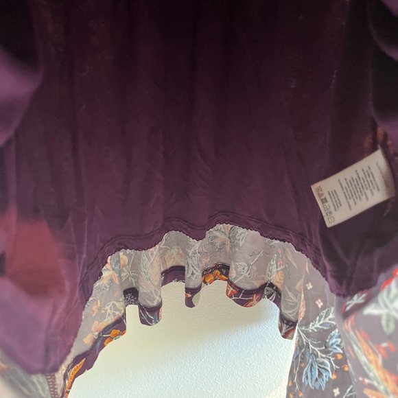 Anthropologie Maeve Beloved Dress Floral Asymmetrical Front Tie Purple Size XS - Picture 10 of 13